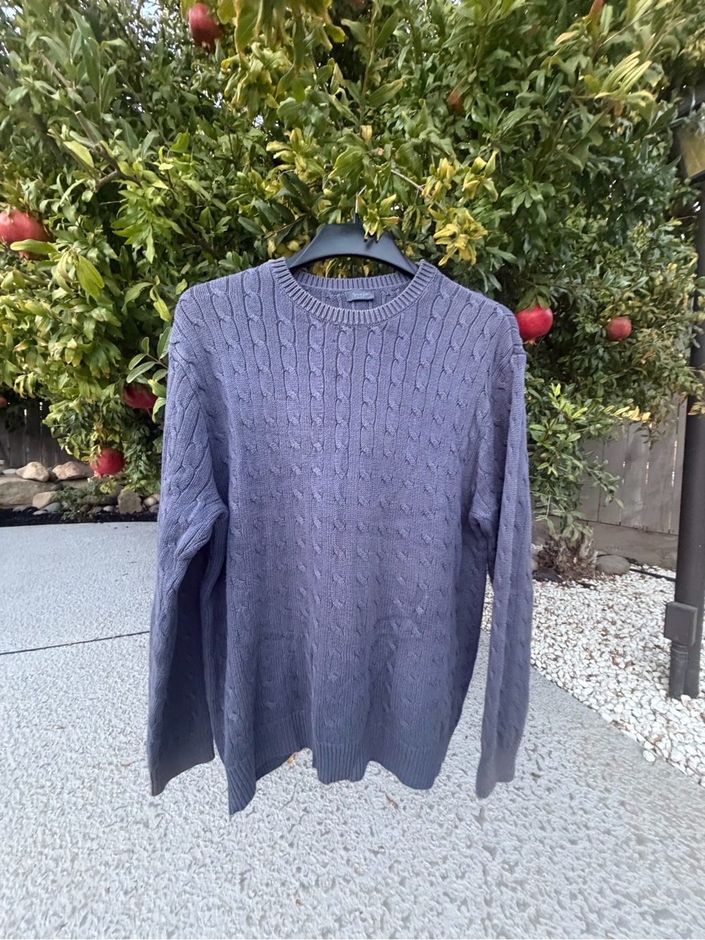 Womens Brandy Melville Cable Knit Crewneck Sweater - Gray size one gently used